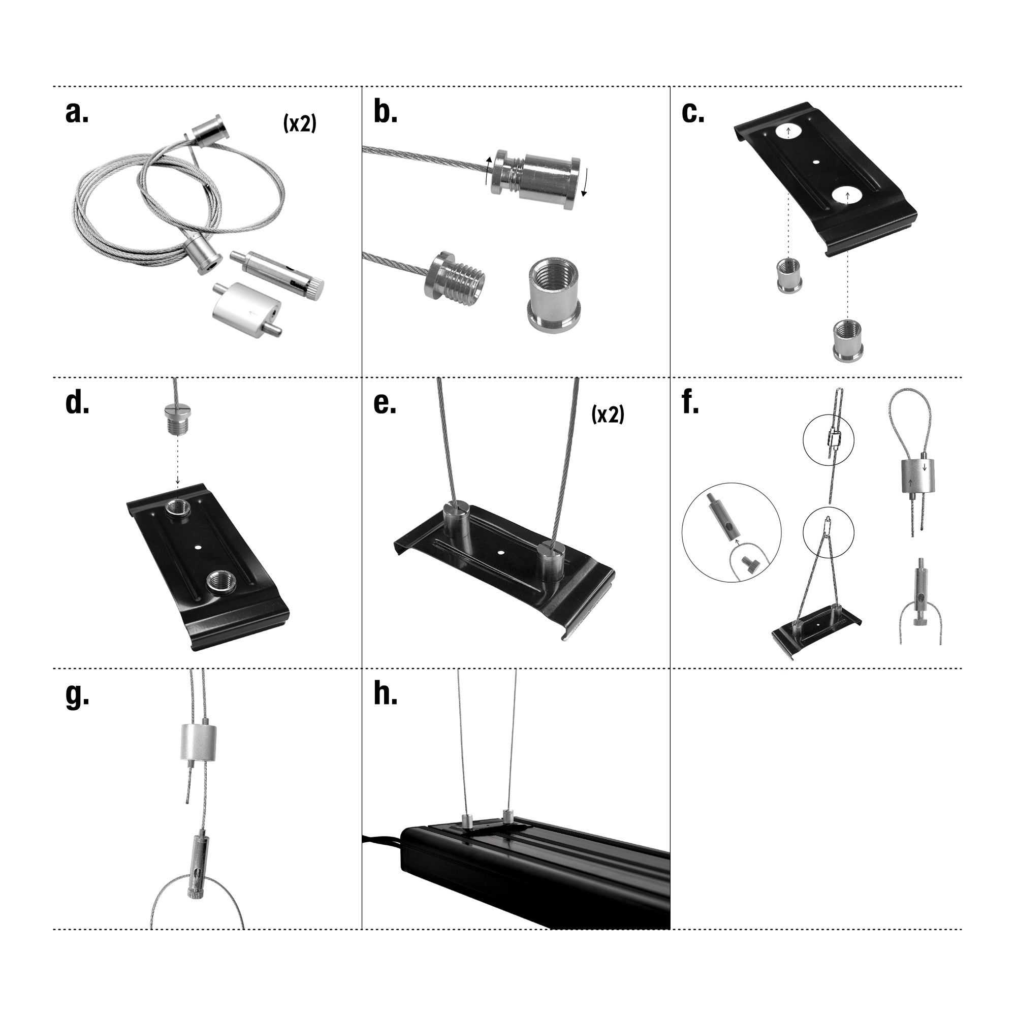 Câble de suspente Wire Rope Twin T5 Luminaire